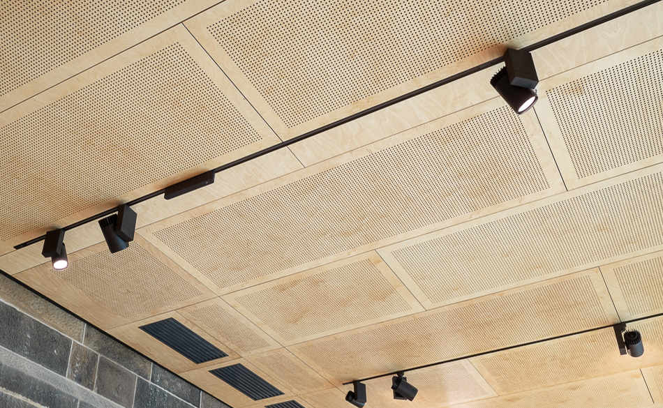 perforated timber ceiling