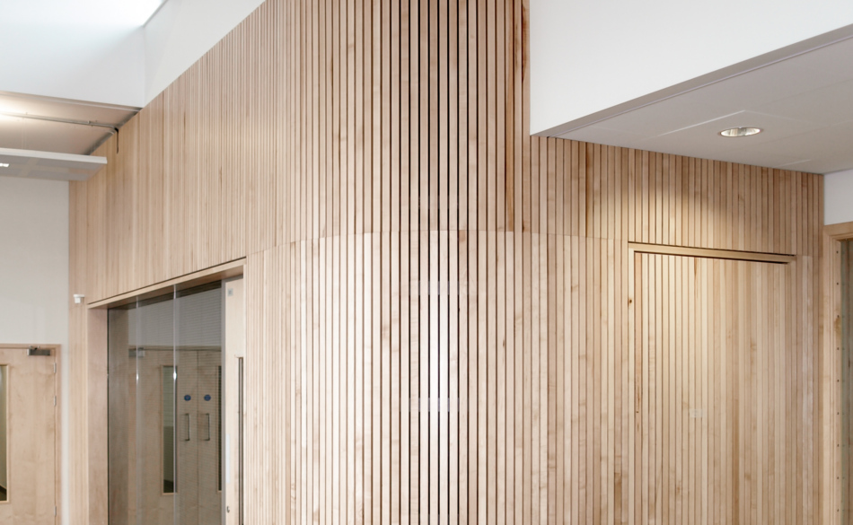 Timber acoustic panels and suspended timber ceilings