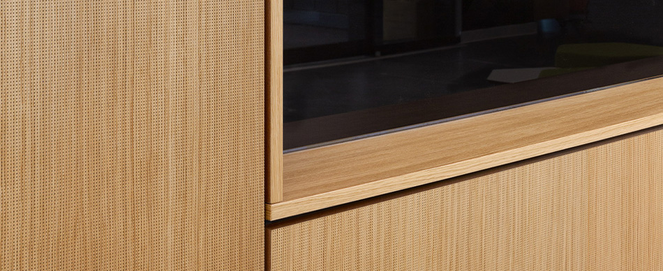 Perforated timber acoustic wall