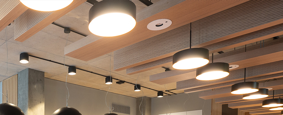 Timber acoustic ceiling